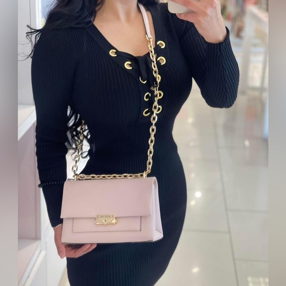 NEW Powder Blush Cece Medium Faux Leather Shoulder Bag Michael Kors - Picture 1 of 7